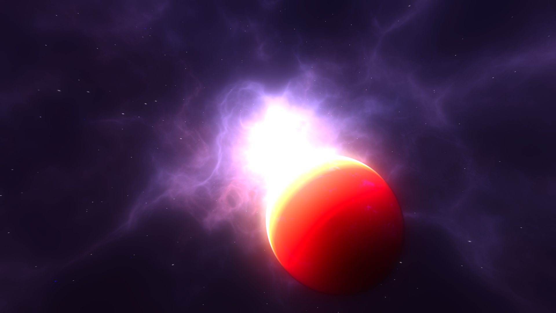 A planet very near a very active nebula